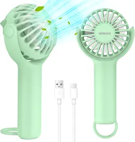 2 IN 1 Portable Handheld Mini Fan,Powerful Cooling,Personal Small Hand held Quiet Fan,Adjustable Desk Fan,Beach Travel Neck Fan,USB Rechargeable, Birthday Gifts for Women Mom(Light green)