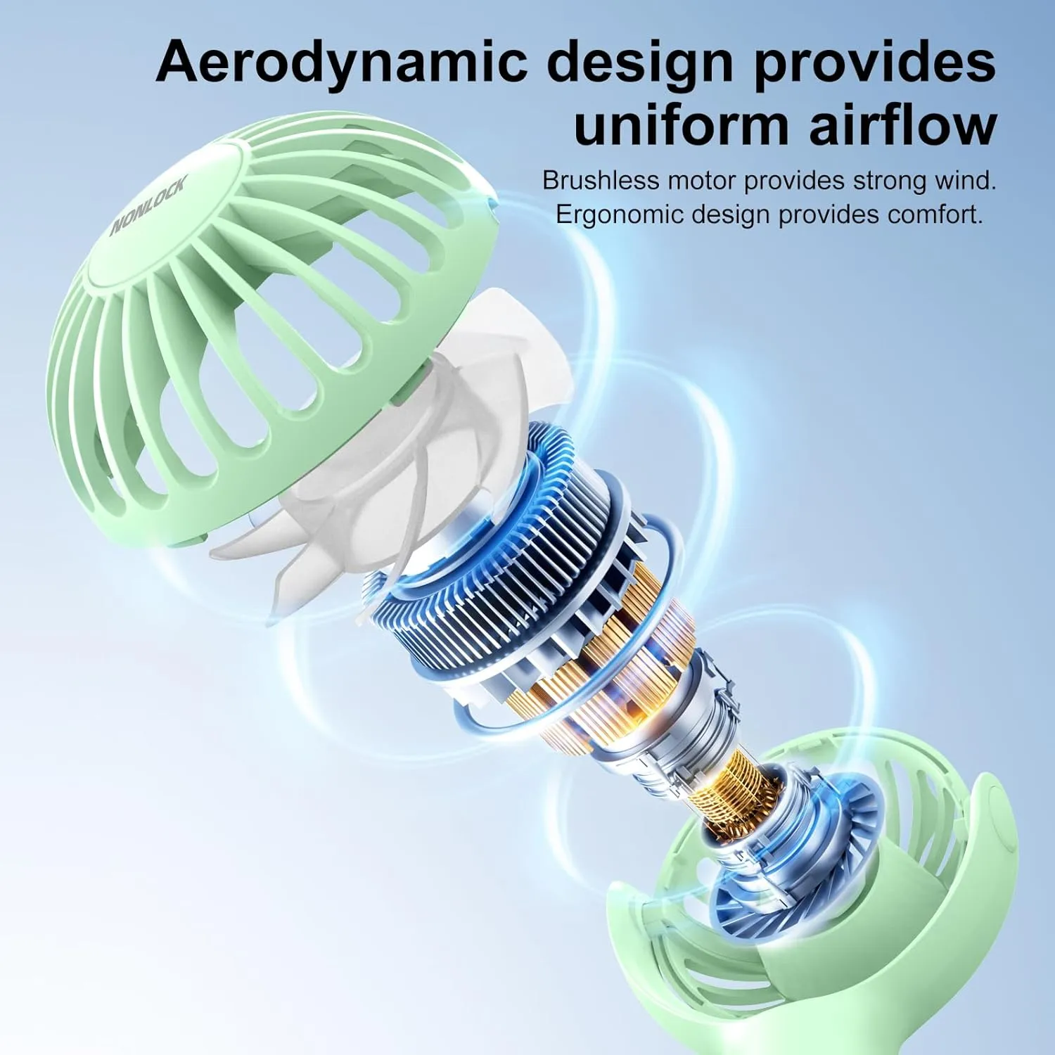 2 IN 1 Portable Handheld Mini Fan,Powerful Cooling,Personal Small Hand held Quiet Fan,Adjustable Desk Fan,Beach Travel Neck Fan,USB Rechargeable, Birthday Gifts for Women Mom(Light green)