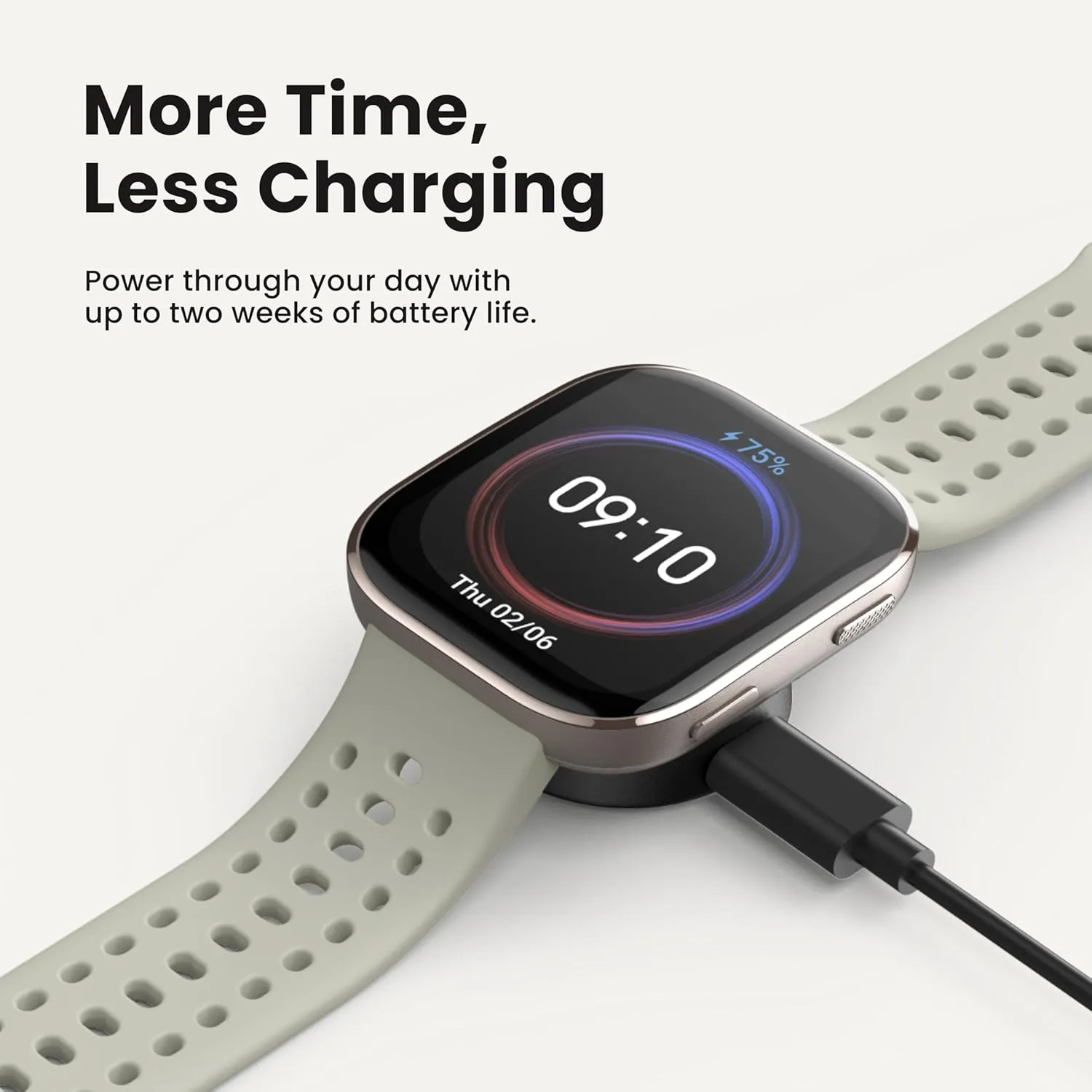 Amazfit Bip 6 Smart Watch 46mm, 14 Day Battery, 1.97" AMOLED Display, GPS & Free Maps, AI, Bluetooth Call & Text, Health, Fitness & Sleep Tracker, 140  Workout Modes, 5 ATM Water-Resistance, Black