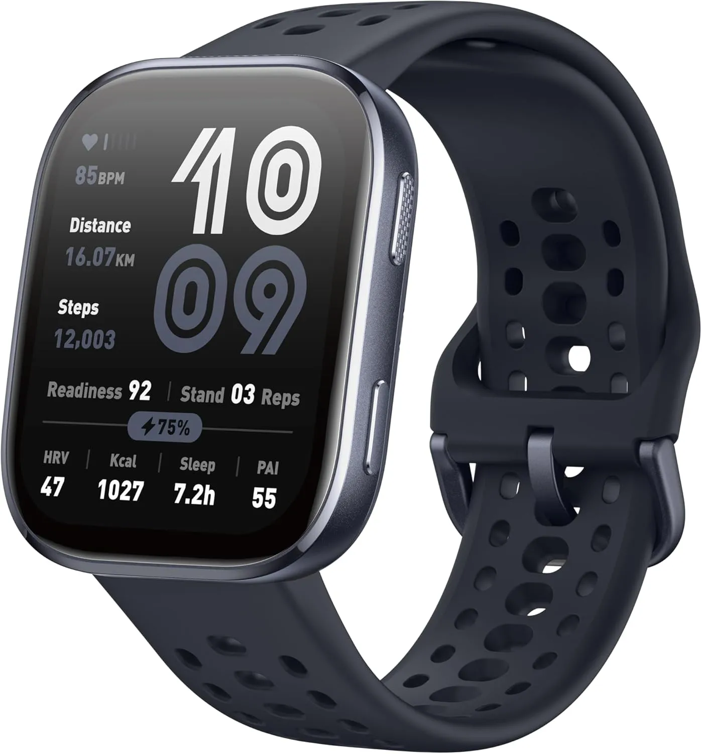 Amazfit Bip 6 Smart Watch 46mm, 14 Day Battery, 1.97" AMOLED Display, GPS & Free Maps, AI, Bluetooth Call & Text, Health, Fitness & Sleep Tracker, 140  Workout Modes, 5 ATM Water-Resistance, Black