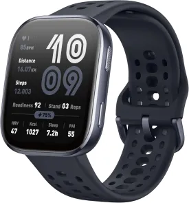 Amazfit Bip 6 Smart Watch 46mm, 14 Day Battery, 1.97" AMOLED Display, GPS & Free Maps, AI, Bluetooth Call & Text, Health, Fitness & Sleep Tracker, 140  Workout Modes, 5 ATM Water-Resistance, Black