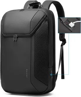 BANGE Men's Backpack for Work, Travel Laptop Backpack Fits 15.6 Inch Notebook, Business Work Backpack with USB3.0 Fast Charging Port