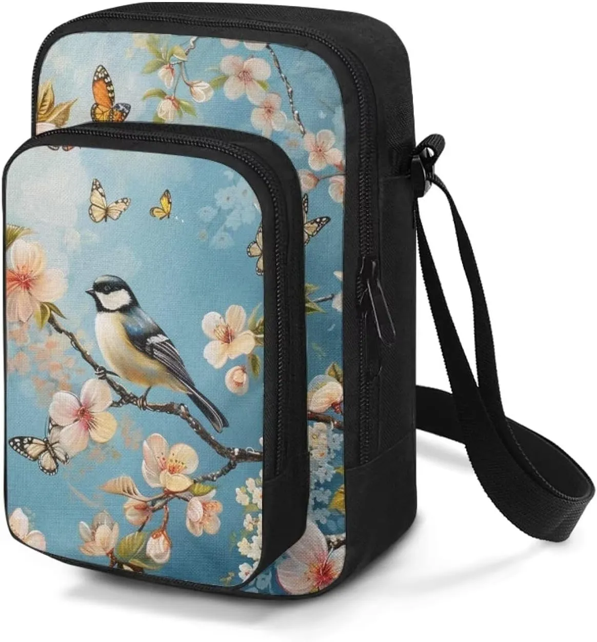 Cross-body Bag for Women Small Purse with Double Layer Zipper Pockets Shoulder Crossbody