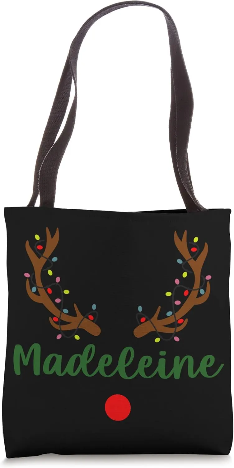 Custom Name Christmas Matching Family Pajama Madeleine Tote Bag
