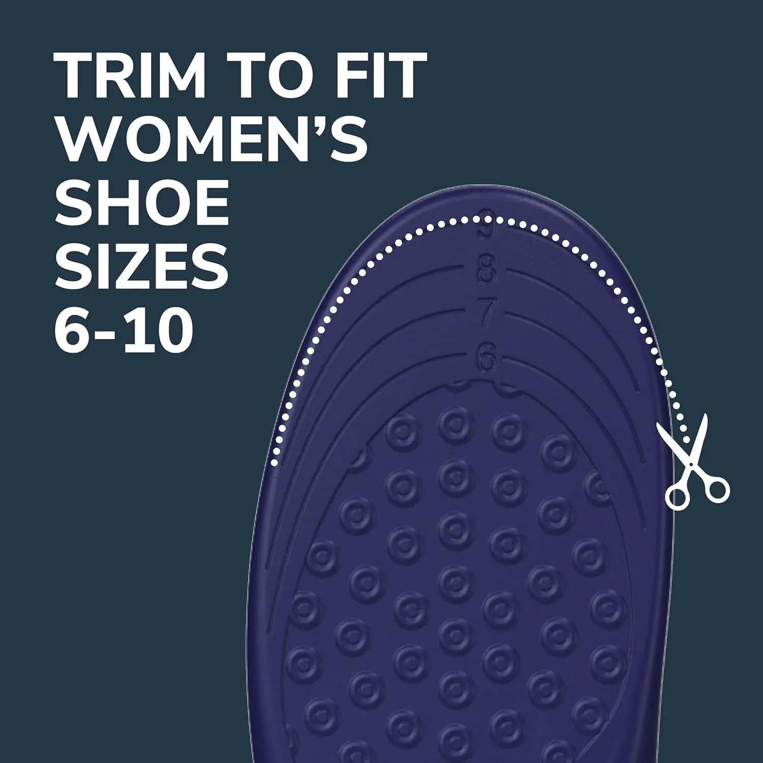 Dr. Scholls Plantar Fasciitis Pain Relief Orthotic Insoles, Immediately Relieves Pain: Heel, Spurs, Arch Support, Distributes Foot Pressure, Trim to Fit Shoe Inserts: Women's Size 6-10, 1 Pair
