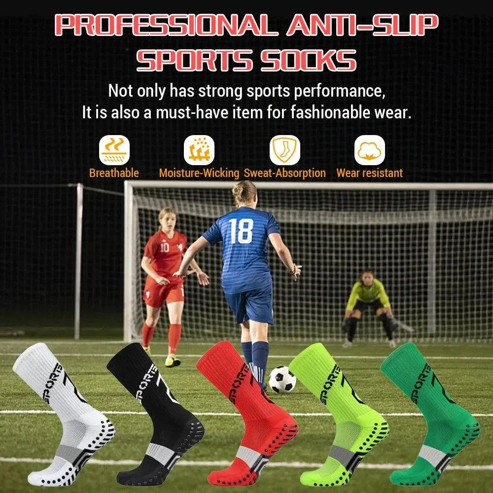 Football Socks Running Socks Anti Slip With Rubber Pad Athletic Socks For Men / Women