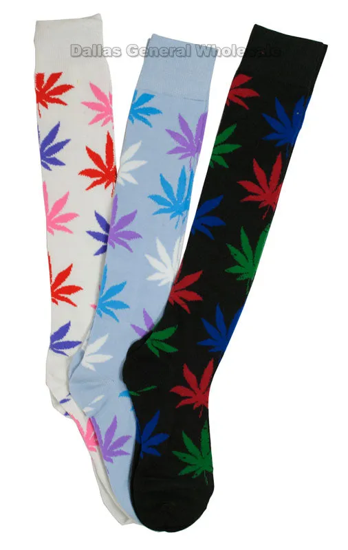 Girls Marijuana Over Knee Socks Wholesale