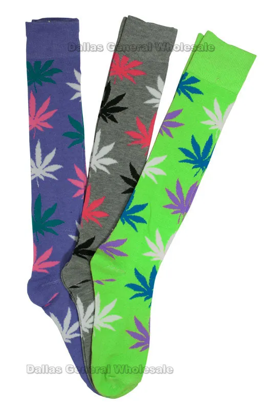 Girls Marijuana Over Knee Socks Wholesale