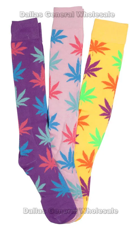 Girls Marijuana Over Knee Socks Wholesale