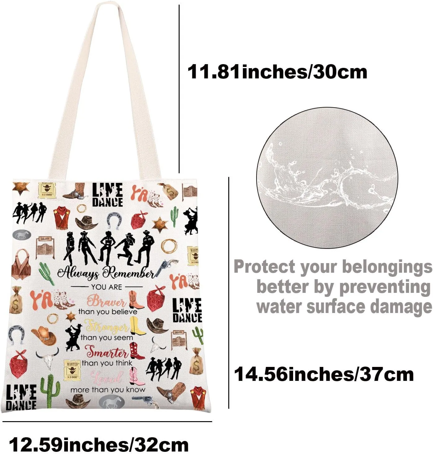 JNIAP Line Dance Tote Bag Country Music Line Dancing Gifts Line Dancer Gifts Line Dance Lover Grocery Bag