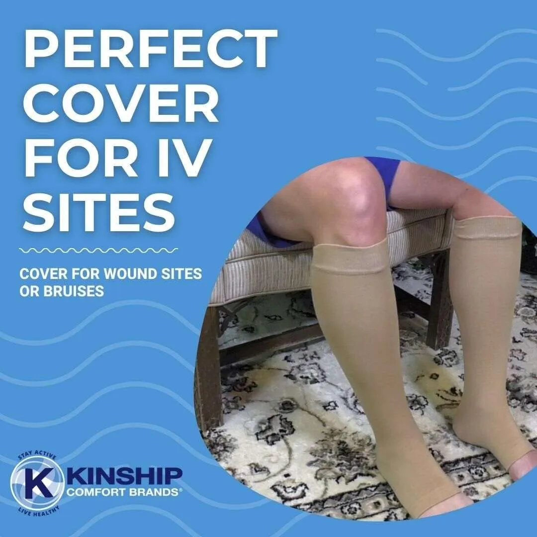 Leg Skin Protector Sleeves for Men & Women Protect Sensitive Leg Skin from Bruising, Tears, Abrasions & Sun Exposure Toeless Sock Protector for Thin Leg Skin | 1 Pair