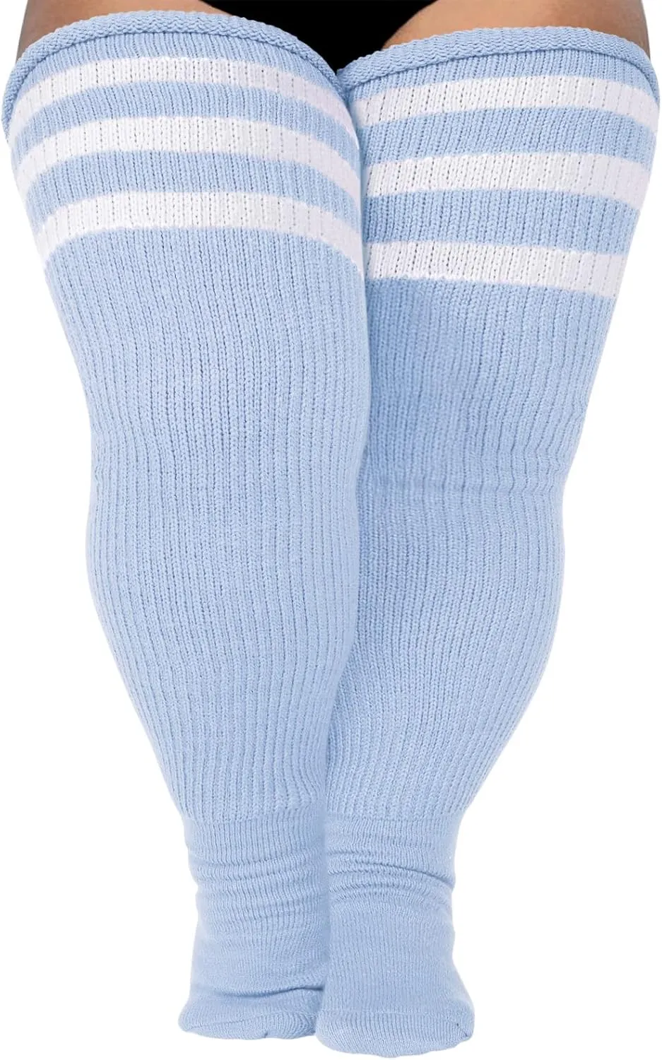 LOUSGUTA Plus Size Thigh High Socks for Thick Thighs- Extra Long Womens Cable Knitted Over Knee High Leg Warmer