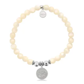 Lucky Elephant Charm with Natural Selenite Charity Bracelet