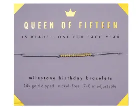 Lucky Feather Birthday Milestone Bracelet - Queen of Fifteen