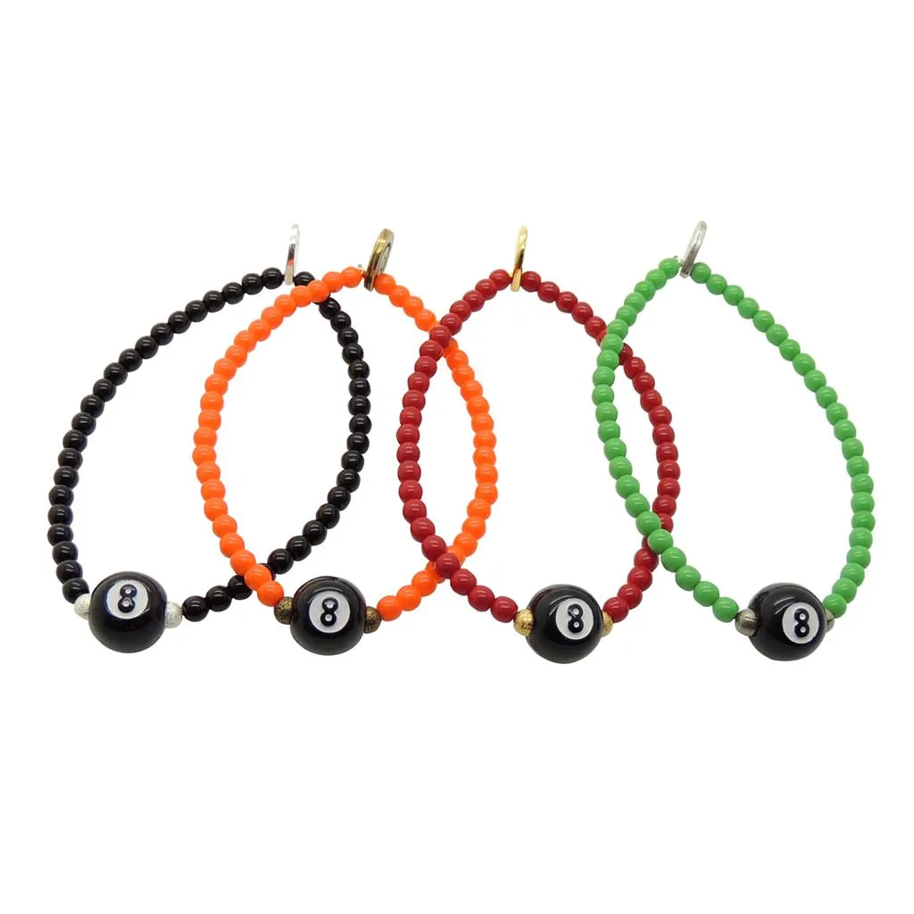 Magic 8 Ball Charm Glass Bead Bracelet