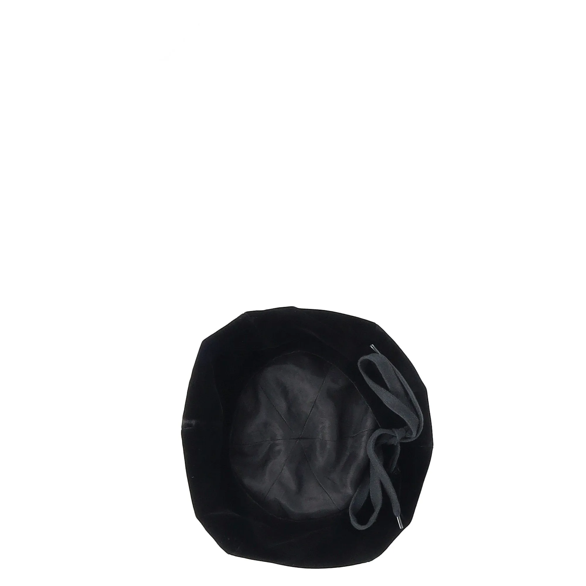 Prada Ribbon Detail Beret Hat in Black Velvet