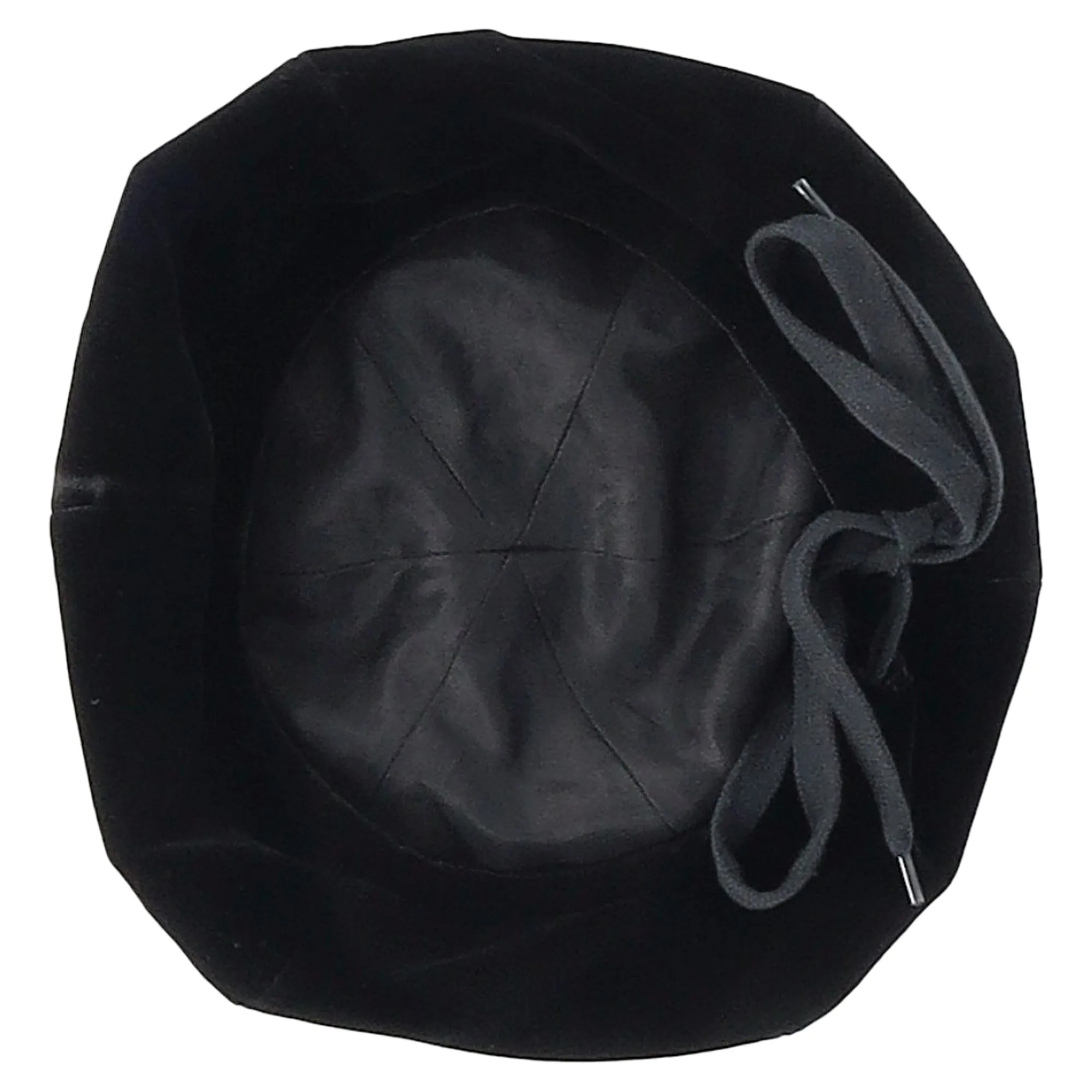 Prada Ribbon Detail Beret Hat in Black Velvet