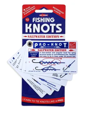Pro-Knot Saltwater Fishing Knots - Waterproof Plastic Knot Cards | Easy To Follow 12 Best Big Game Fishing Knots Ring-bound  January 10, 2020