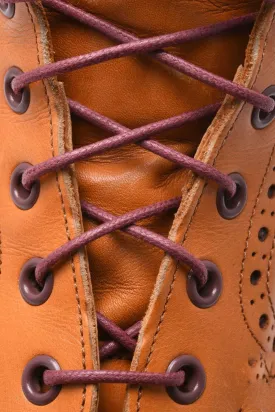 Round Burgundy Waxed Cotton Bootlaces