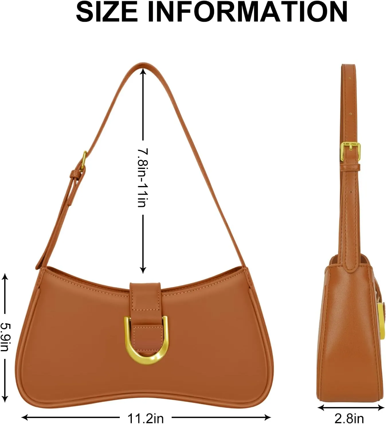 Shoulder Bag for Women Y2K Trendy Underarm Purse Vegan Leather Clutch Hobo Handbags
