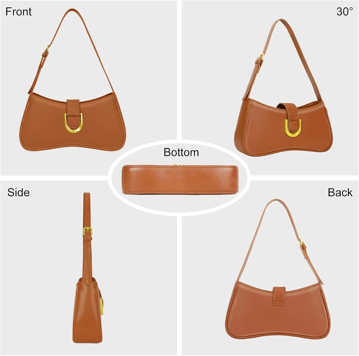 Shoulder Bag for Women Y2K Trendy Underarm Purse Vegan Leather Clutch Hobo Handbags