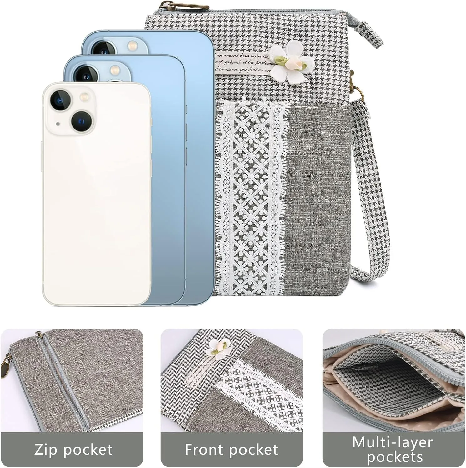 Small Crossbody Bag for Women Mobile Phone Purse National Pattern Shoulder Bag Handbags Coin Pouch for Women