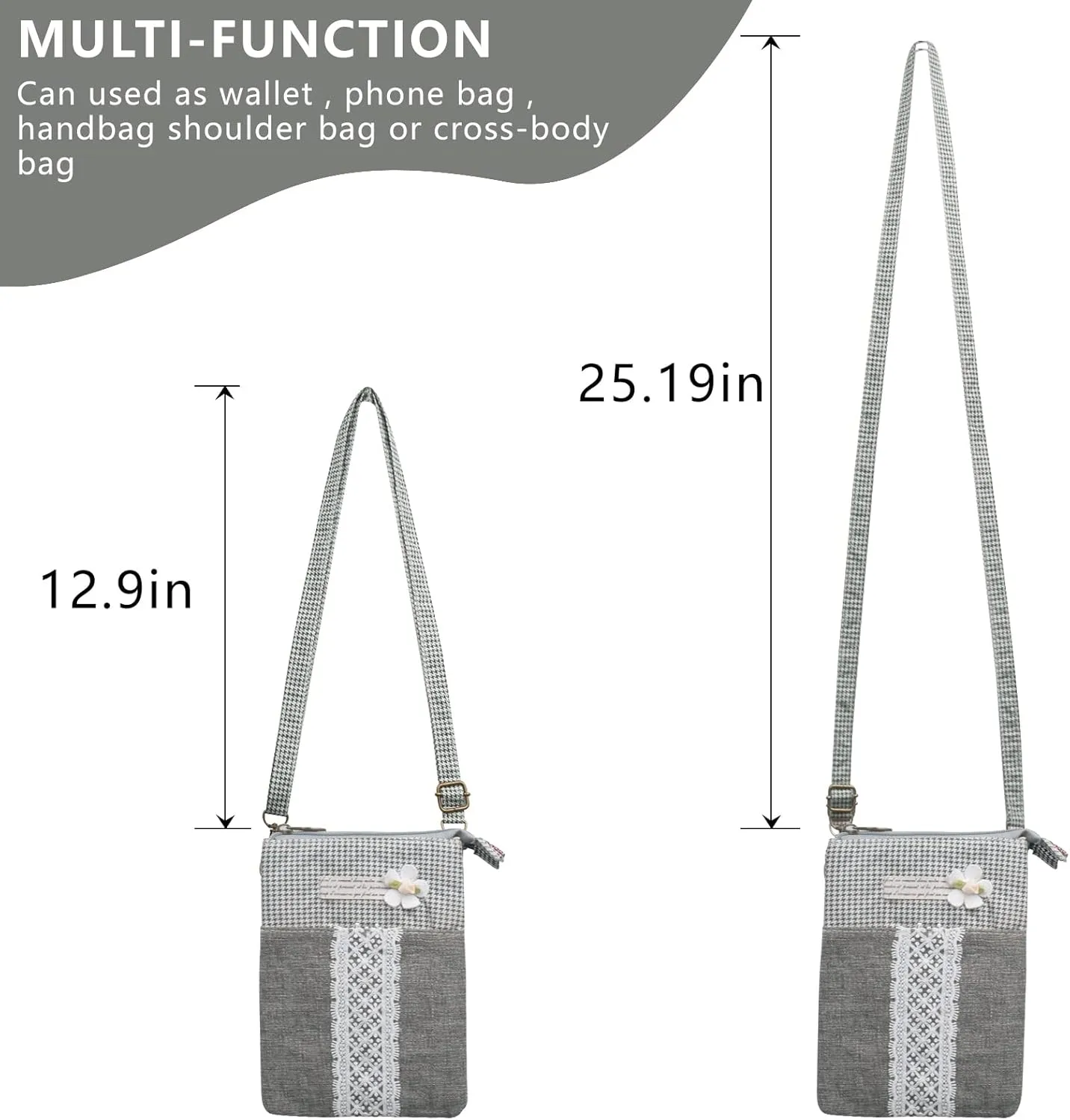 Small Crossbody Bag for Women Mobile Phone Purse National Pattern Shoulder Bag Handbags Coin Pouch for Women