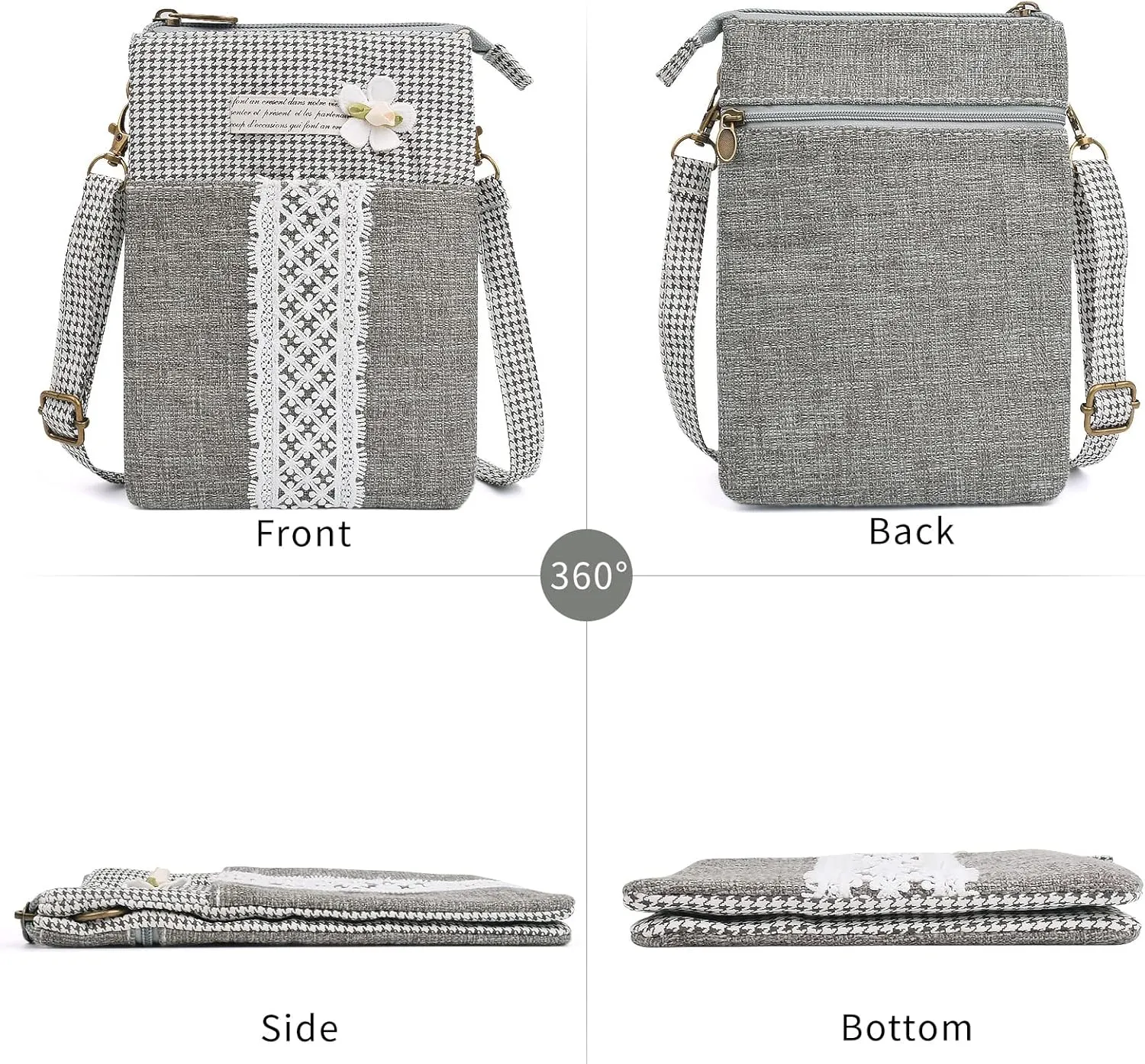 Small Crossbody Bag for Women Mobile Phone Purse National Pattern Shoulder Bag Handbags Coin Pouch for Women