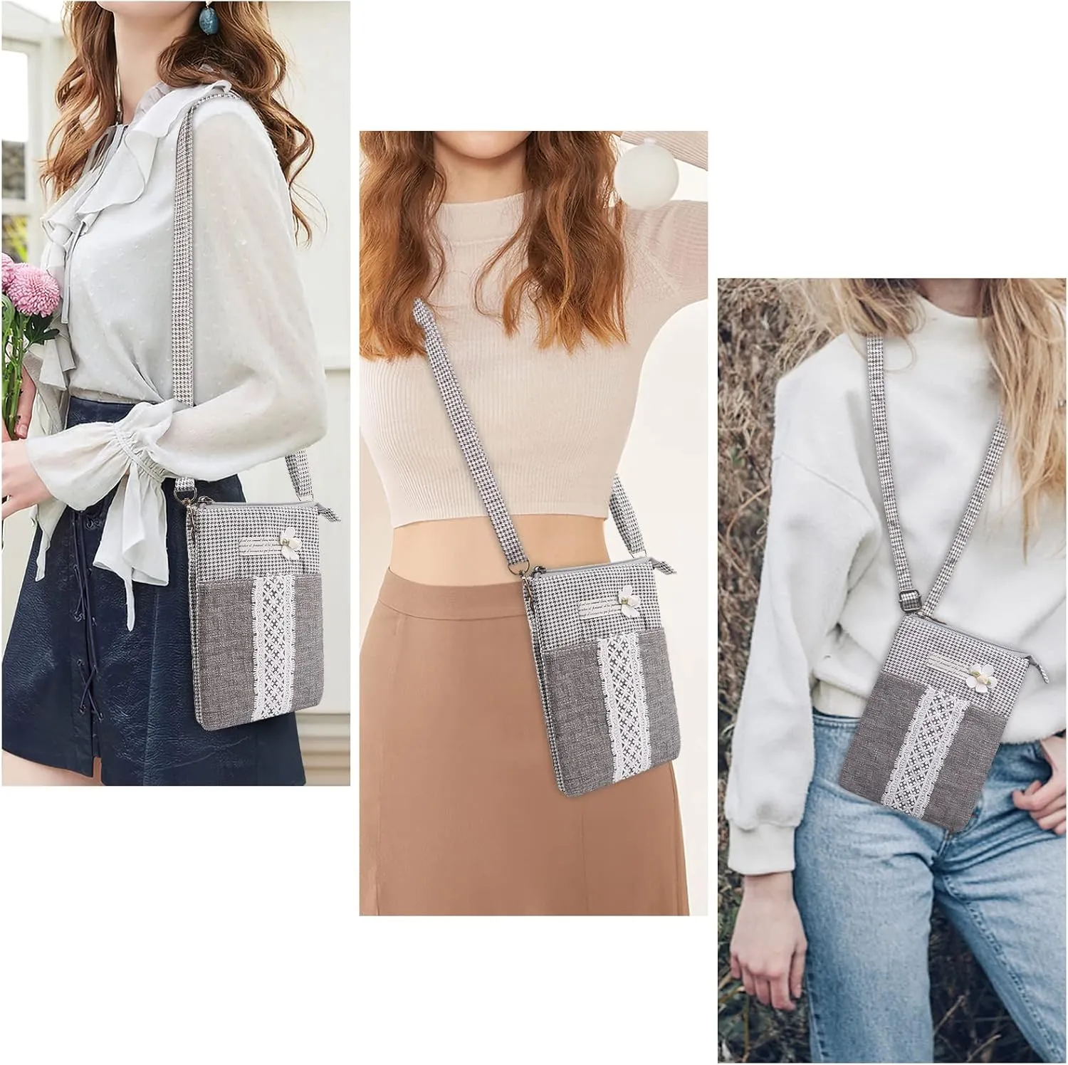 Small Crossbody Bag for Women Mobile Phone Purse National Pattern Shoulder Bag Handbags Coin Pouch for Women
