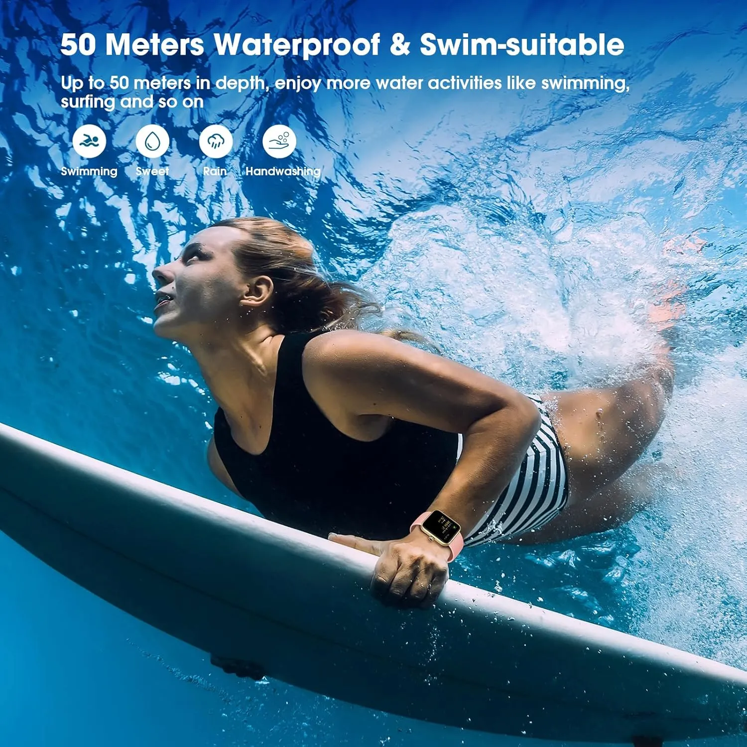 Smart Watch, Fitness Tracker with Heart Rate Monitor, Blood Oxygen, Sleep Tracking, 41mm Smartwatch Waterproof with Pedometer for Women Men Watch Compatible with Android iOS Phones