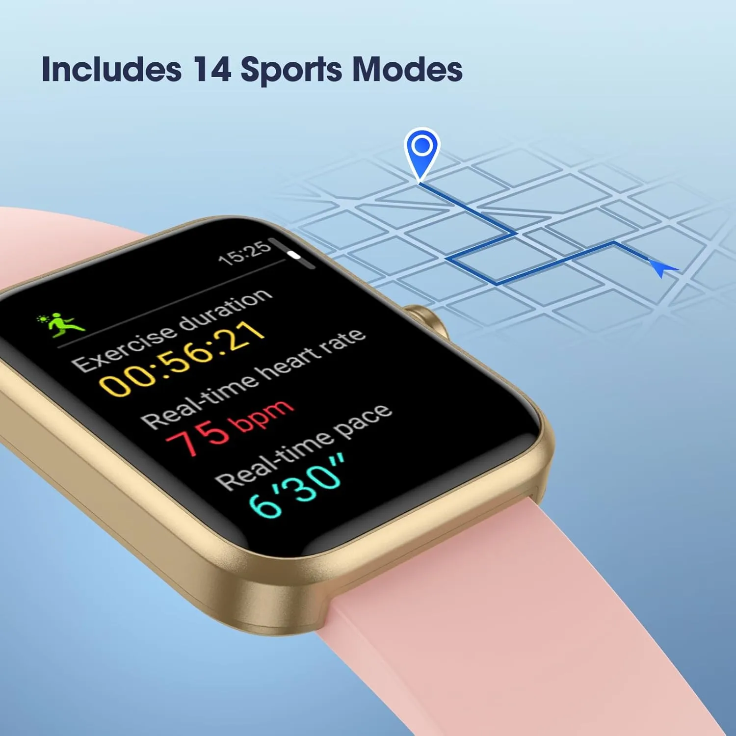 Smart Watch, Fitness Tracker with Heart Rate Monitor, Blood Oxygen, Sleep Tracking, 41mm Smartwatch Waterproof with Pedometer for Women Men Watch Compatible with Android iOS Phones
