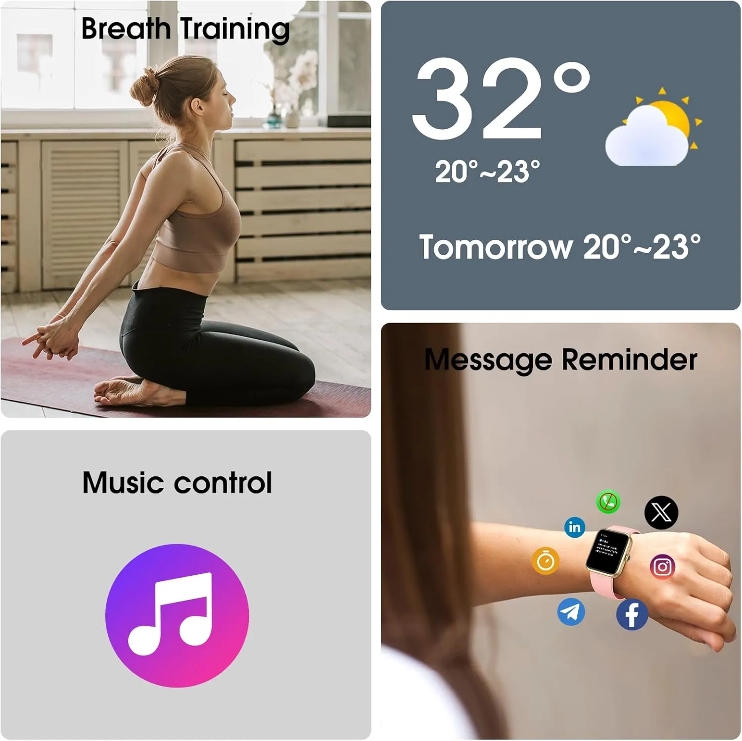 Smart Watch, Fitness Tracker with Heart Rate Monitor, Blood Oxygen, Sleep Tracking, 41mm Smartwatch Waterproof with Pedometer for Women Men Watch Compatible with Android iOS Phones