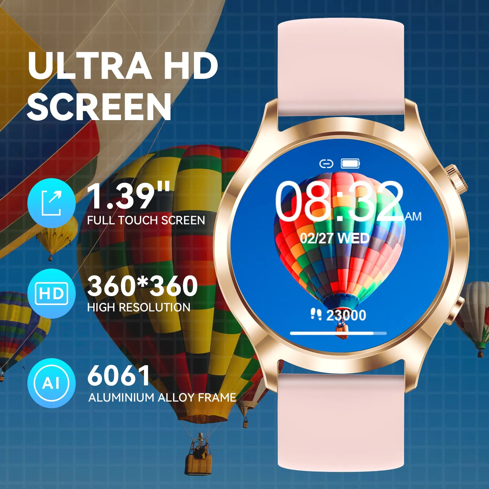 Smart Watch for Women Men Bluetooth Calling 1.39" HD Big Screen Sports Smartwatch Compatible with iPhone Android Phones 100  Sports Modes Fitness Tracker Watch with Heart Rate Sleep Monitor Pedometer