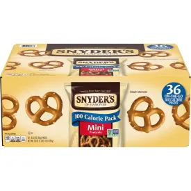 Snyder's of Hanover Mini Pretzels, 100 Calorie Individual Packs, 36 Ct