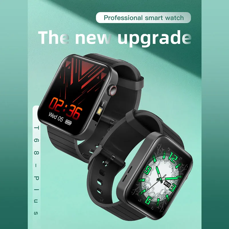 Sports Smart Watch for Men with Blood Oxygen Temperature 1.69'' inch Screen Bluetooth Call Multiple Sports Modes with Flashlight LED