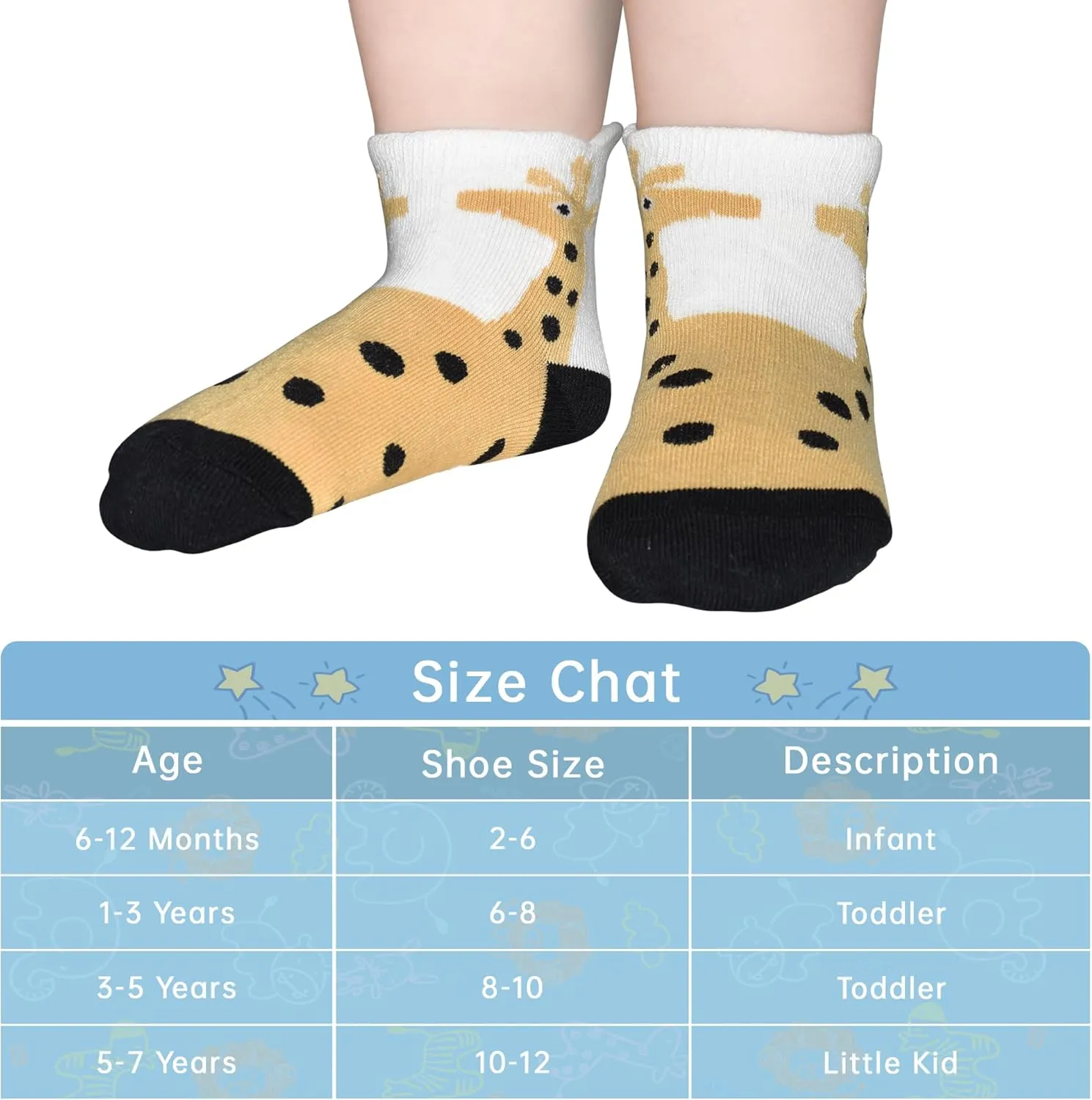 Tphon Toddler Non Slip Ankle Socks with Grippers - 12 Pairs for Boys & Girls, 0-7 Years