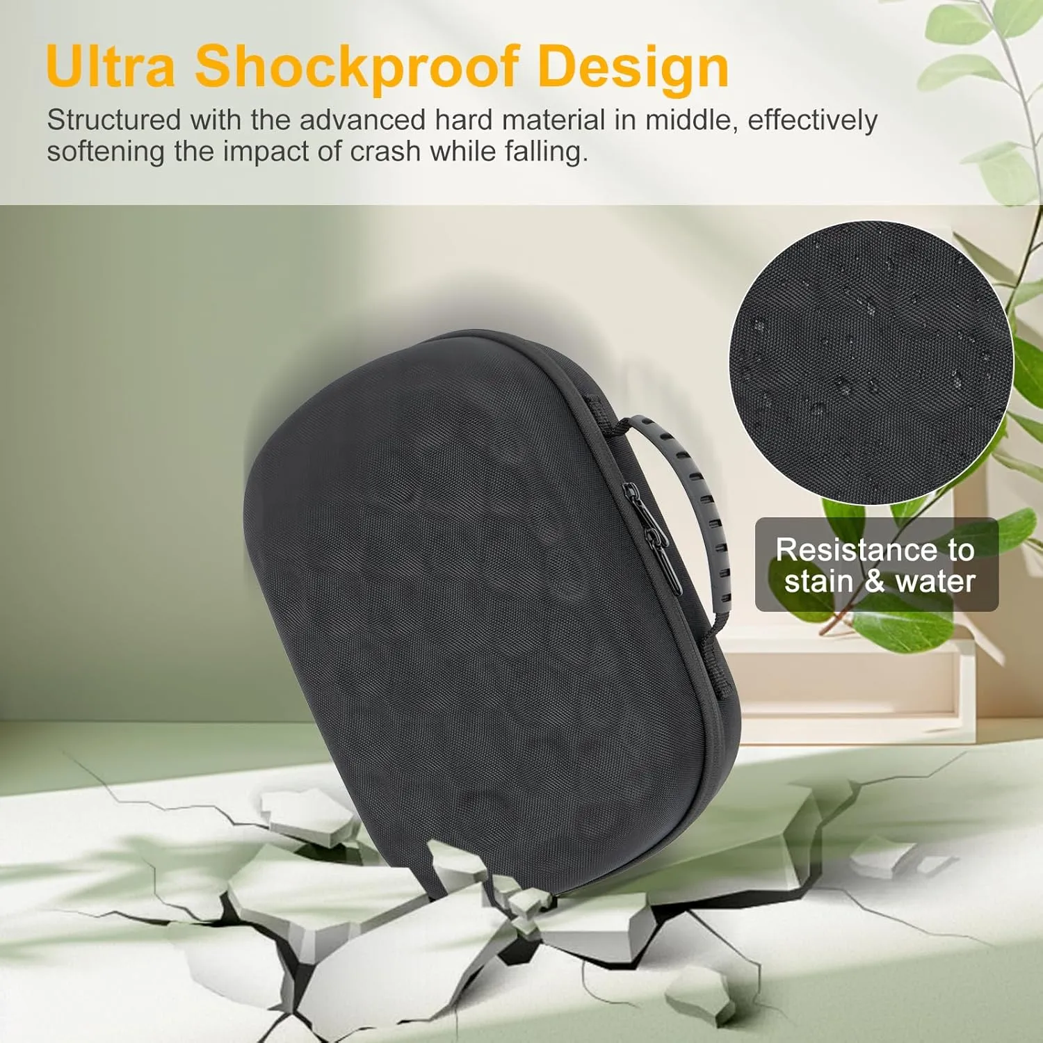 XINGFUDAO Hard Case Compatible with Meta Quest 3S / Quest 3 VR Headset & Gaming Controller,Waterproof Shockproof Portable Bag with Mesh Pocket for Accessories