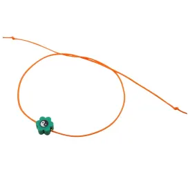 Yin Yang Flower Charm Cord Bracelet